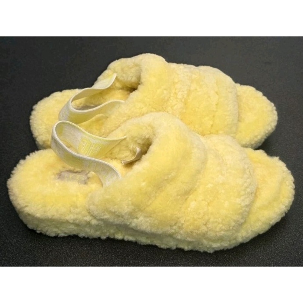 UGG Australia Fluff Yeah Women 7 Slide Sandal Strap Back House Shoe Cozzy Lounge